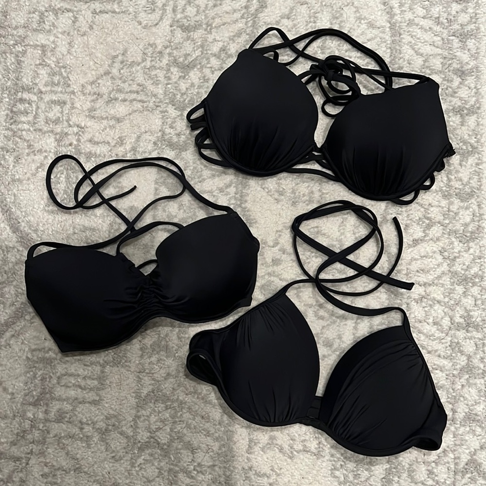 🖤 Bundle of 3 Black Bikini Tops 🖤